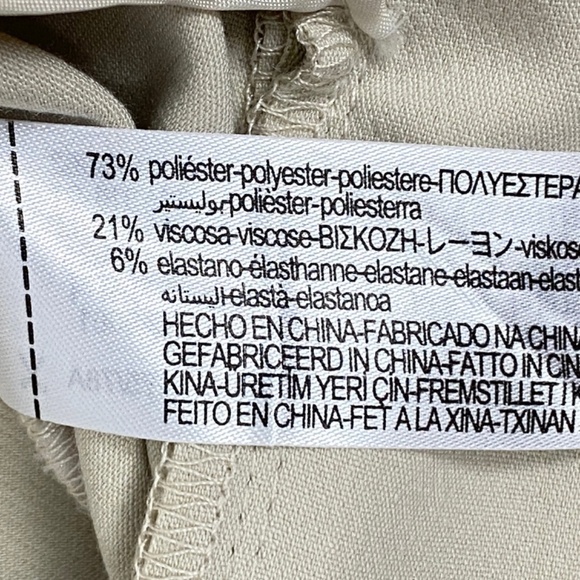 Zara Pants Womens Large Cream High Waisted Tapered Leg Trousers Seamed Darts - Picture 9 of 13